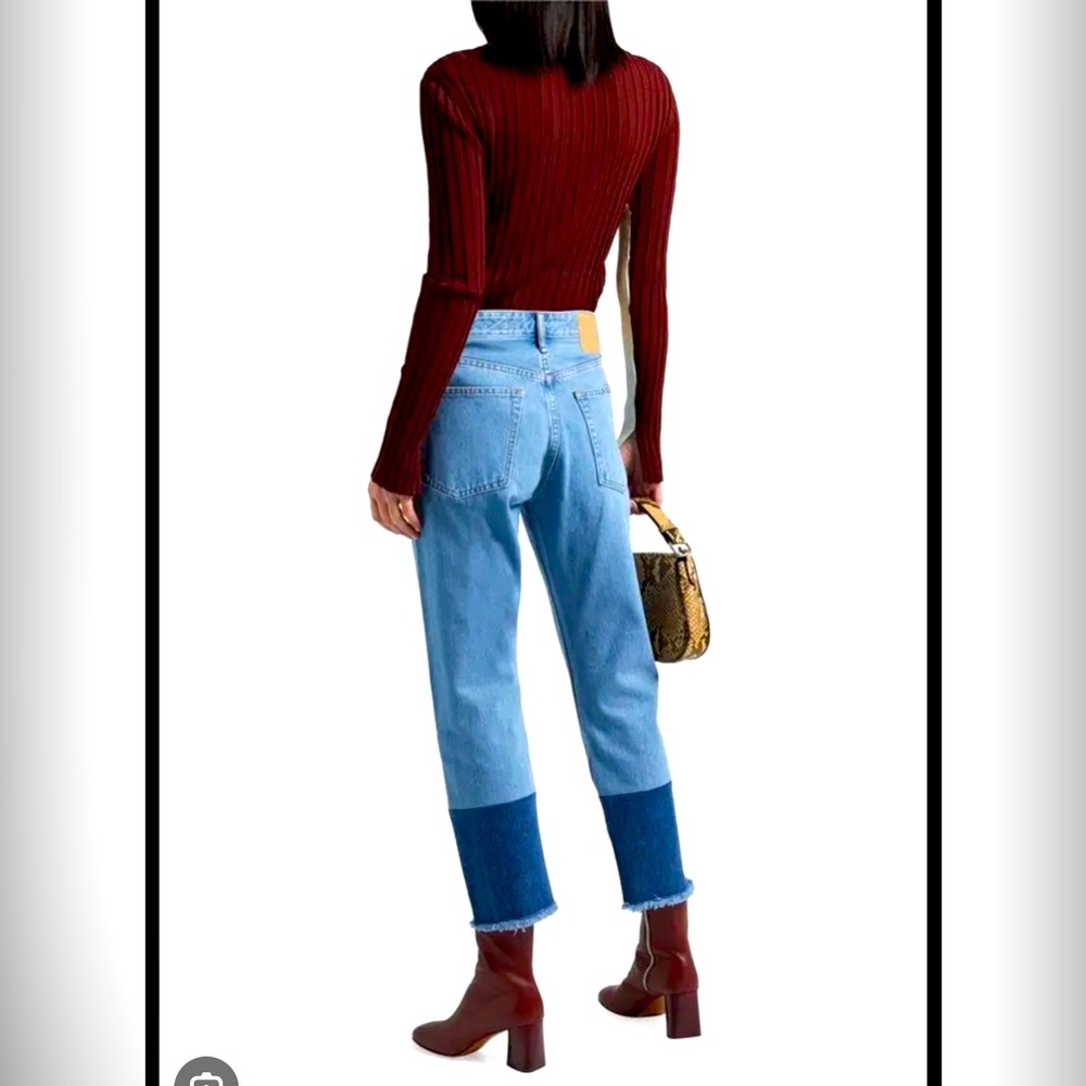Rag & Bone Two-Tone Blue Crop Jeans